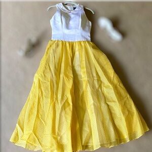 Cynthia Rowley White + Yellow Stripe Maxi Dress Size 2